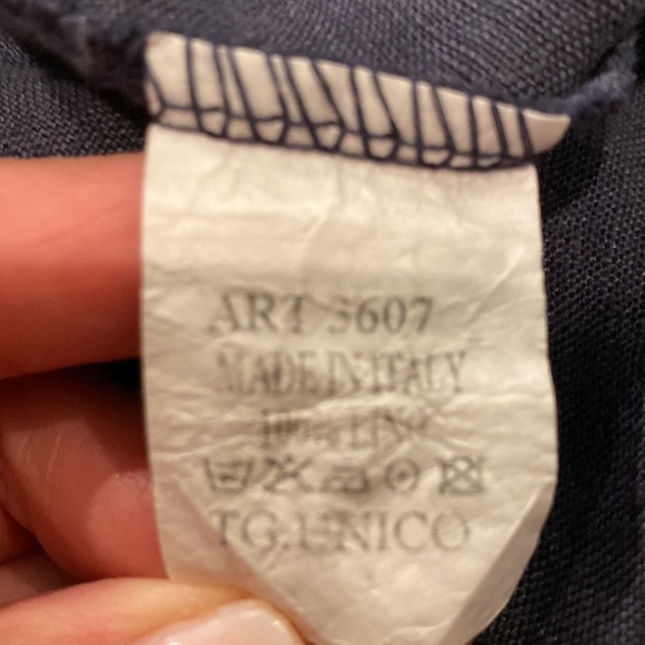 MADE IN ITALY LINEN OVERSIZED ONE SIZE TOP WITH POCKETS Preowned - Picture 4 of 4